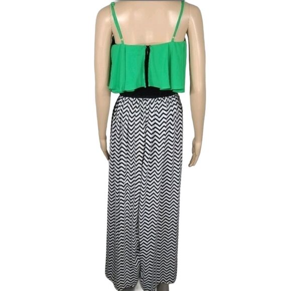 Sugar Lips Green Chevron Maxi Summer Dress - Picture 2 of 9